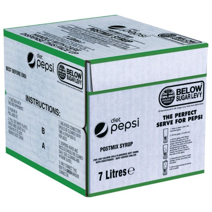 Diet Pepsi Cola Postmix Syrup Bag-in- Box 7L