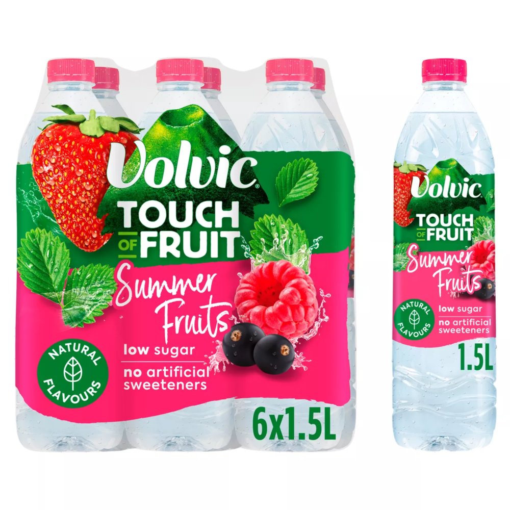Volvic Touch of Fruit Low Sugar Summer Fruits Natural Flavoured Water 6 � 1.5L