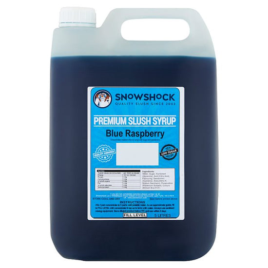 Snow Shock Blue Raspberry Premium Slush Syrup 5 Litres
