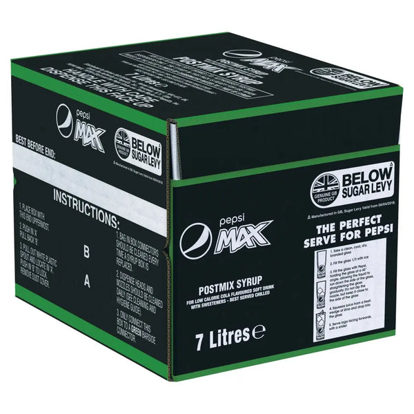 Pepsi Max No Sugar Cola Postmix Syrup 7L