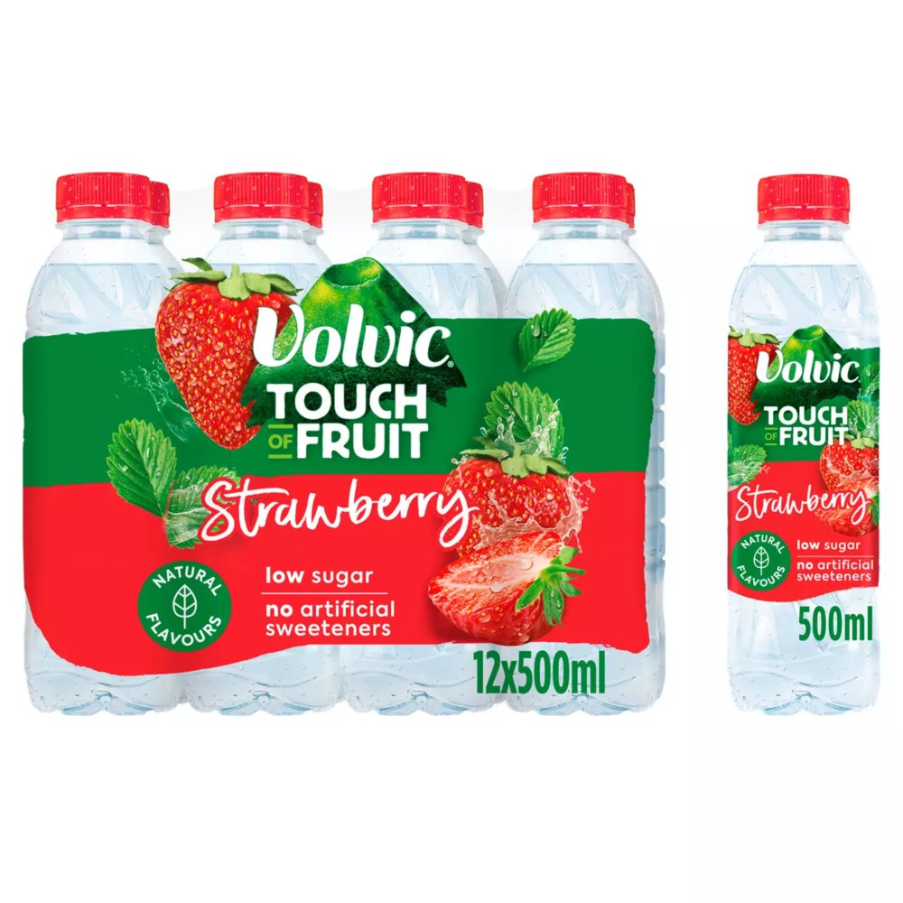 Volvic Touch of Fruit Low Sugar Strawberry Natural Flavoured Water 12 � 500ml