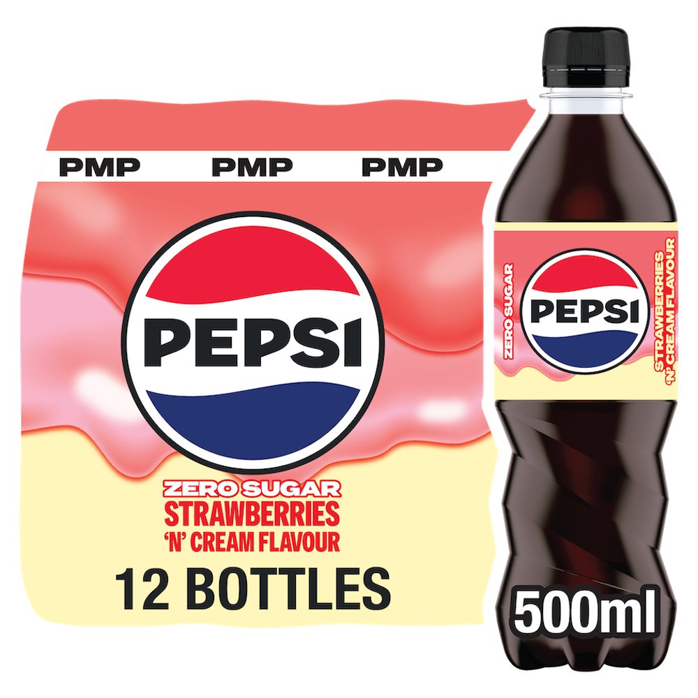 Pepsi Strawberries 'N' Cream Flavour PMP Bottles 12 � 500ml