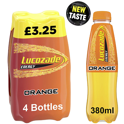 Lucozade Energy Drink Orange 4 � 380ml PMP £3.25