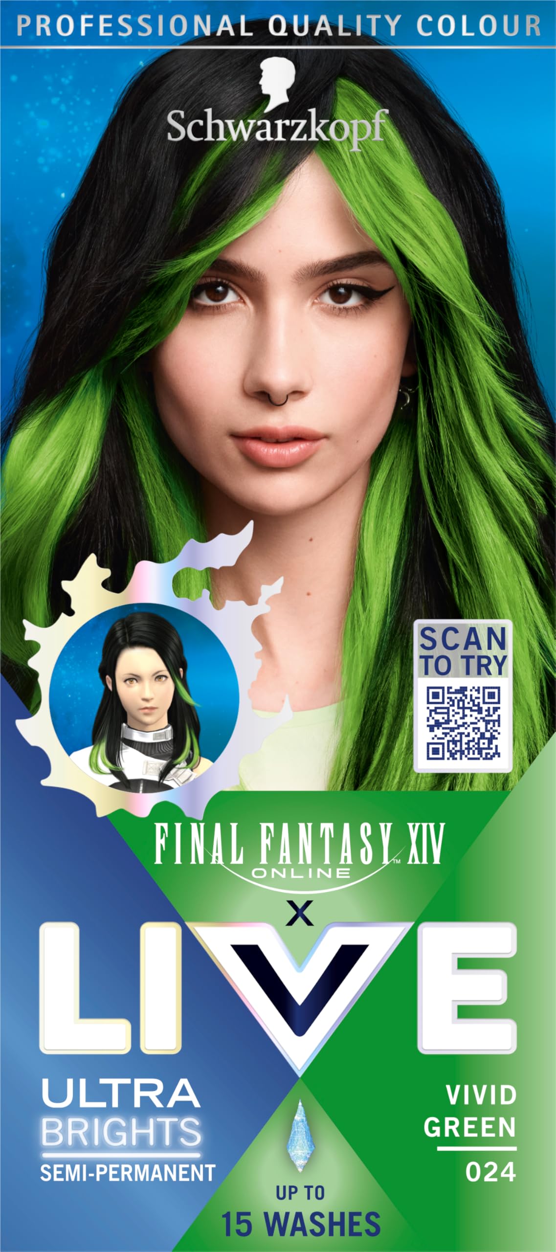LIVE 024 VIVID GREEN ULTRA BRIGHT SEMI PERM HAIR DYE