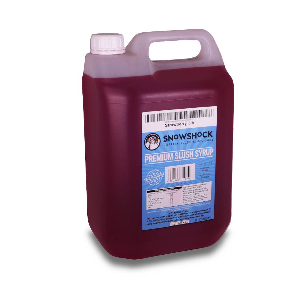 Snowshock Strawberry Premium Slush Syrup 5 Litres