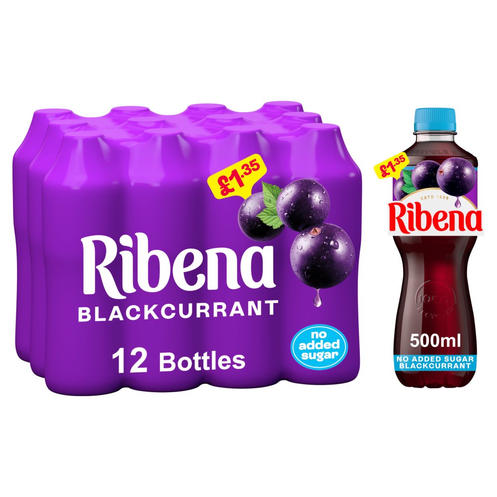 Ribena Blackcurran No Added Sugar Juice Drink 500ml PMP £1.35