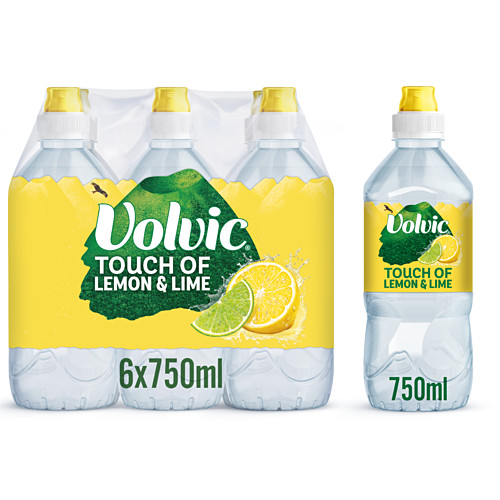 Volvic Touch of Fruit Low Sugar Lemon & Lime Natural Flavoured Water 6 � 750ml