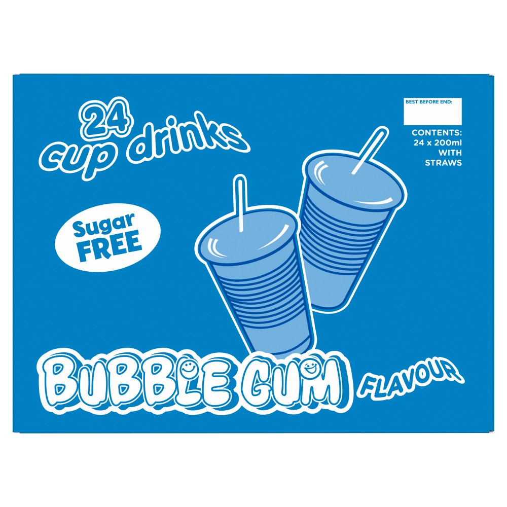 Big Time Bubble Gum Flavour Cup Drinks 24 � 200ml